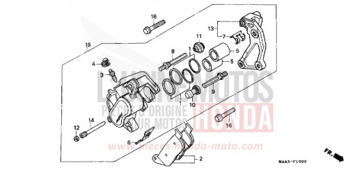 ETRIER DE FREIN AVANT (VT1100C) VT1100CS de 1995